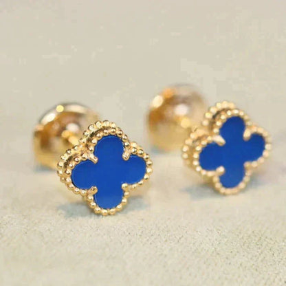 [Radiant Gem]¯CLOVER MINI 9.5MM TURQUOISE EARRINGS
