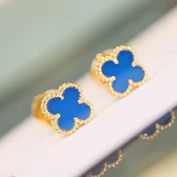 [Radiant Gem]¯CLOVER MINI 9.5MM TURQUOISE EARRINGS
