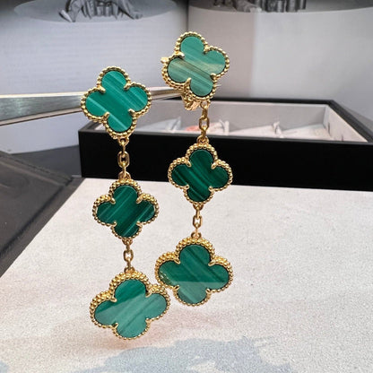 [Radiant Gem]¯CLOVER MALACHITE 3 MOTIFS GOLD