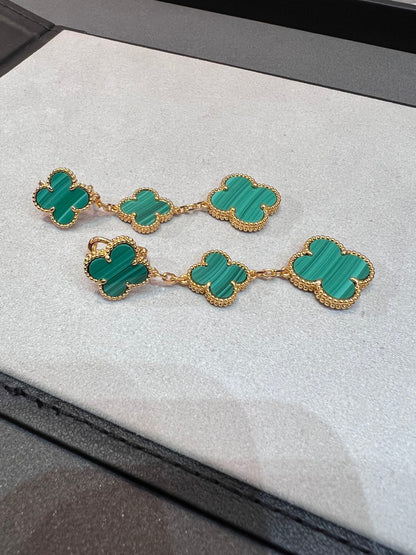 [Radiant Gem]¯CLOVER MALACHITE 3 MOTIFS GOLD