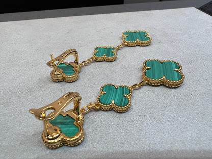 [Radiant Gem]¯CLOVER MALACHITE 3 MOTIFS GOLD