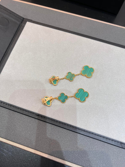 [Radiant Gem]¯CLOVER MALACHITE 3 MOTIFS GOLD