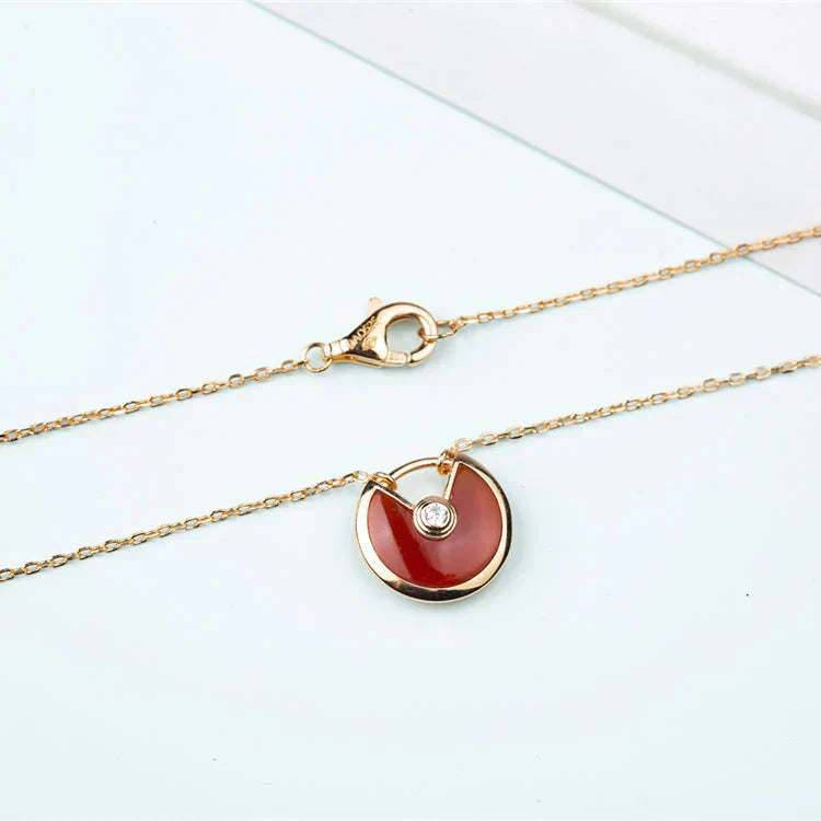 [Radiant Gem]¯AMULETTE GOLD CARNELIAN ONYX NECKLACE