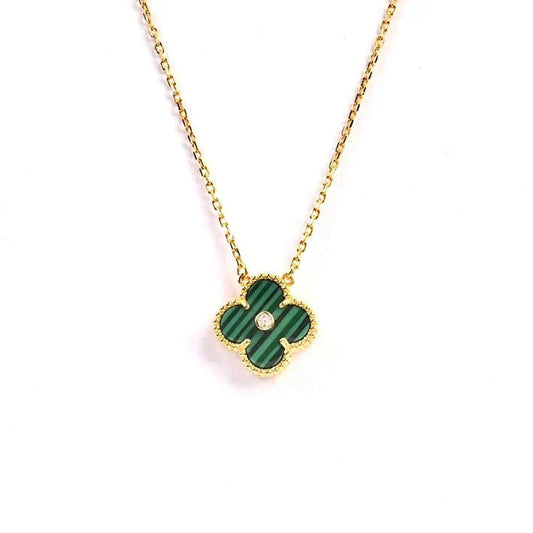 [Radiant Gem]¯CLOVER 15MM DIAMOND TURQUOISE NECKLACE