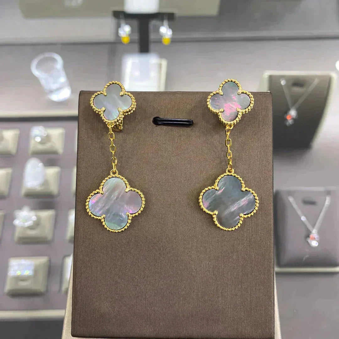 [Radiant Gem]¯CLOVER 2 MOTIFS  EARRINGS (MULTIPLE CHOICESC