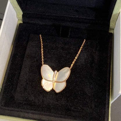 [Radiant Gem]¯BUTTERFLY GOLD MOP DIAMOND NECKLACE