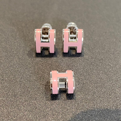 [Radiant Gem]¯MINI POP H SILVER EARRINGS PINK