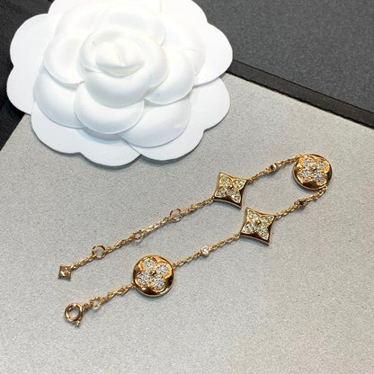[Radiant Gem]¯STAR AND SUN 4 MOTIFS GOLD DIAMONDS BRACELET