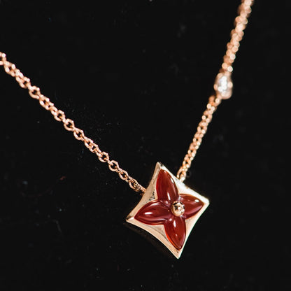 [Radiant Gem]¯STAR NECKLACE PINK GOLD 1 DIAMOND