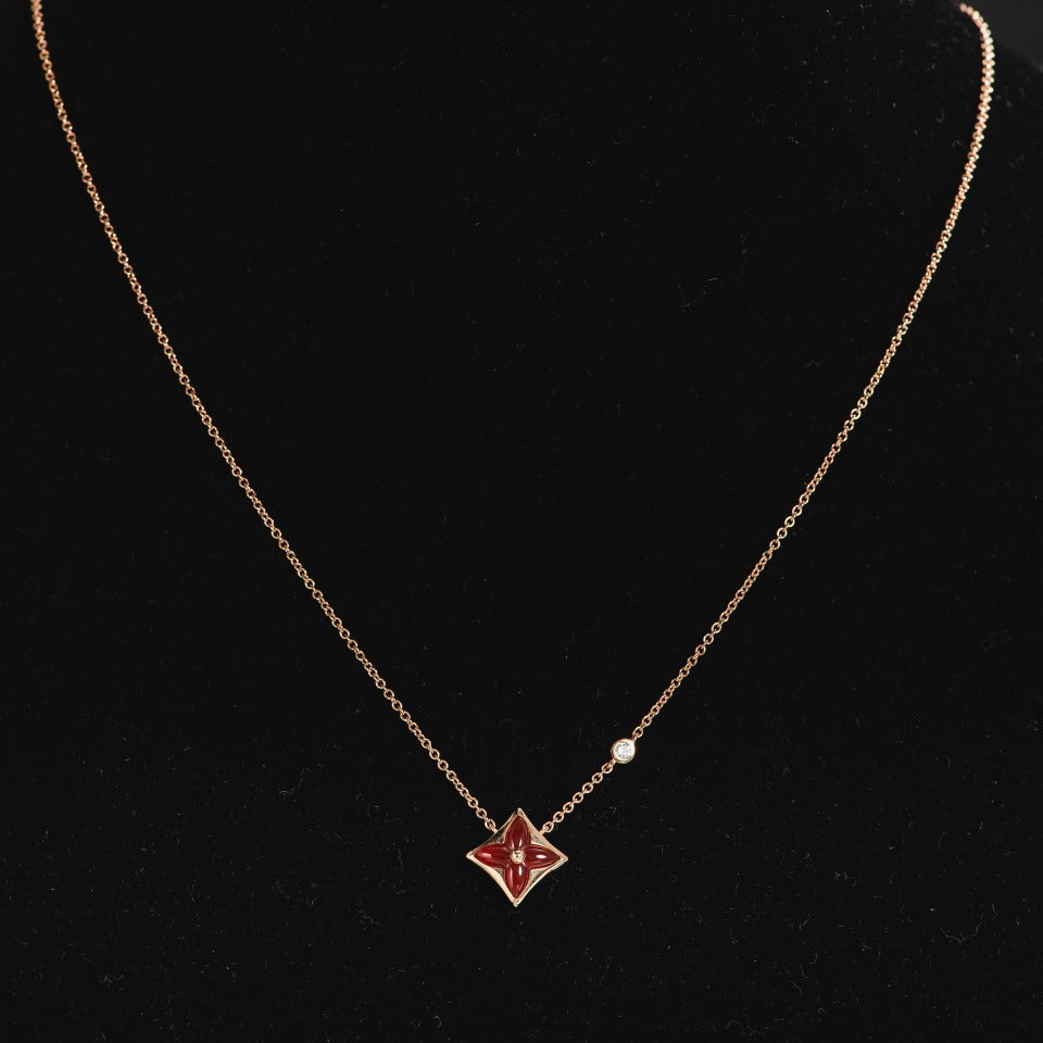 [Radiant Gem]¯STAR NECKLACE PINK GOLD 1 DIAMOND