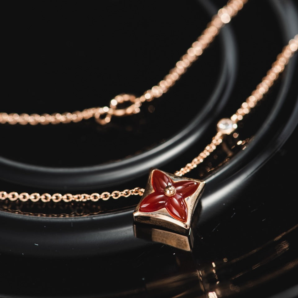 [Radiant Gem]¯STAR NECKLACE PINK GOLD 1 DIAMOND