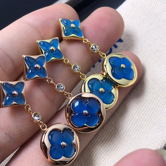 [Radiant Gem]¯STAR AND SUN AGATE DIAMOND EARRINGS