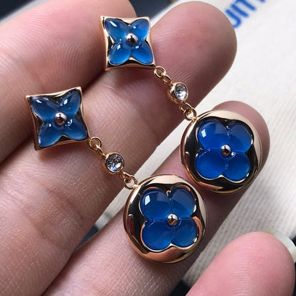 [Radiant Gem]¯STAR AND SUN AGATE DIAMOND EARRINGS