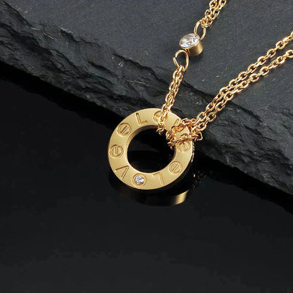 [Radiant Gem]¯LOVE NECKLACE 16MM 2 DIAMONDS