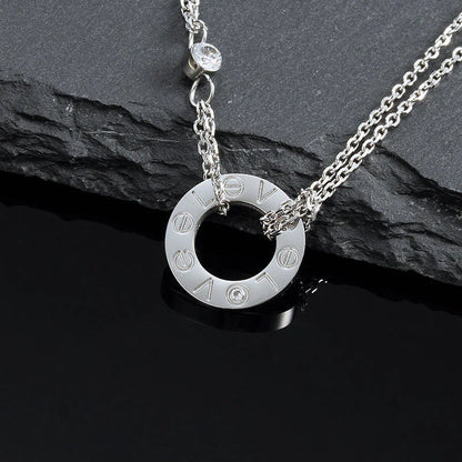 [Radiant Gem]¯LOVE NECKLACE 16MM 2 DIAMONDS