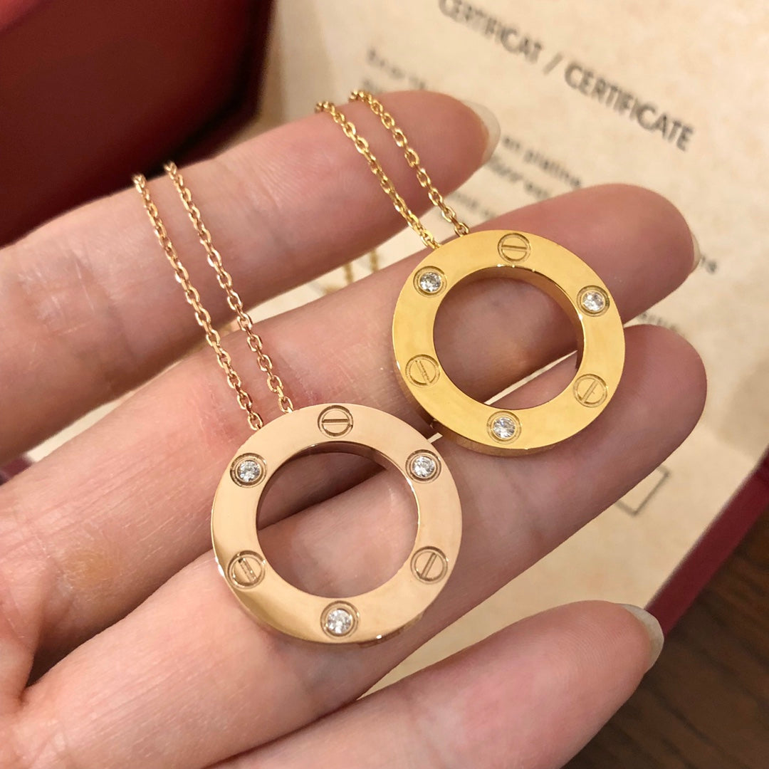 [Radiant Gem]¯LOVE NECKLACE 16MM 3 DIAMONDS