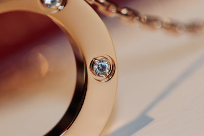 [Radiant Gem]¯LOVE NECKLACE 16MM 6 DIAMONDS PINK GOLD
