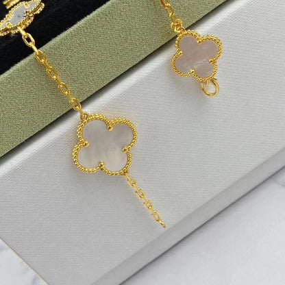 [Radiant Gem]¯MAGIC CLOVER MOP GOLD BRACELET 5 MOTIFS