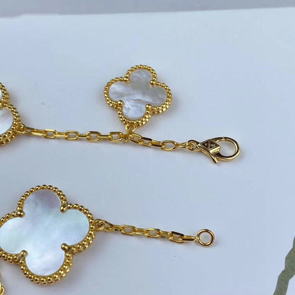 [Radiant Gem]¯MAGIC CLOVER MOP GOLD BRACELET 5 MOTIFS