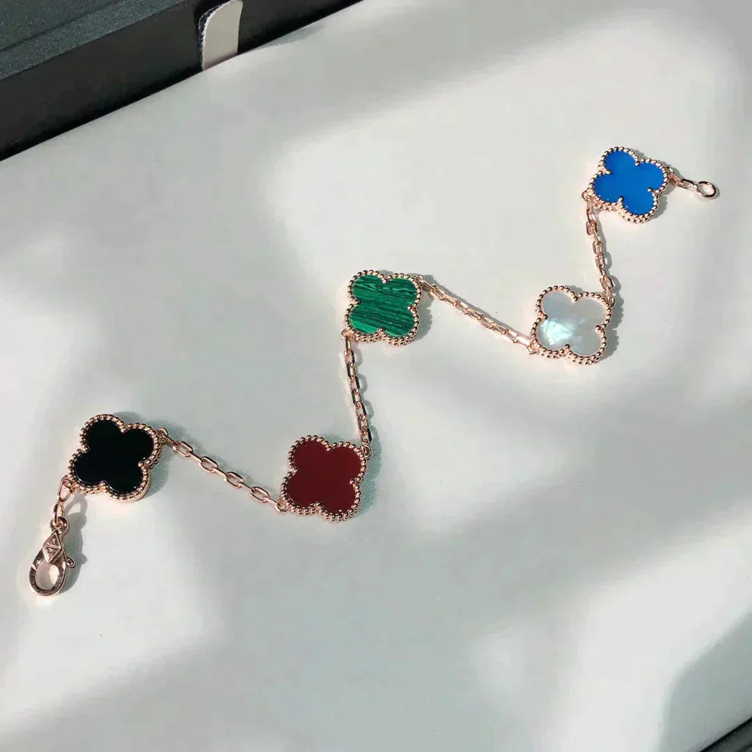 [Radiant Gem]New CLOVER 5 MOTIFS MULTICOLOR BRACELET