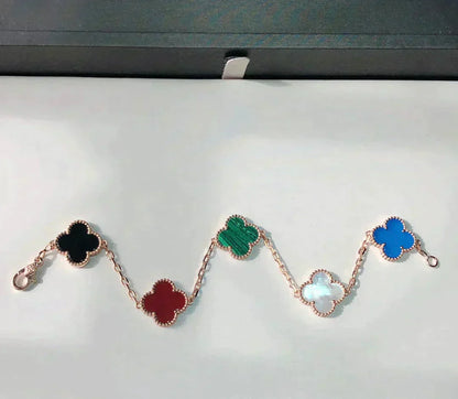 [Radiant Gem]New CLOVER 5 MOTIFS MULTICOLOR BRACELET