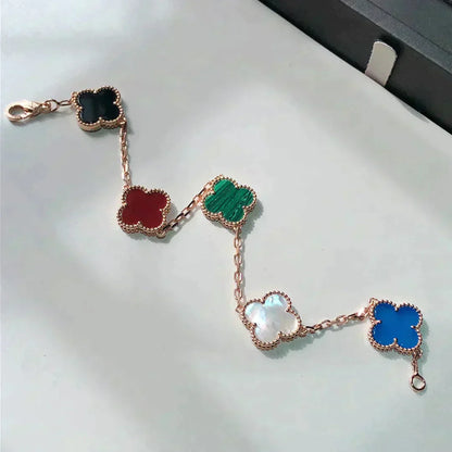 [Radiant Gem]New CLOVER 5 MOTIFS MULTICOLOR BRACELET