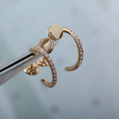 [Radiant Gem]¯JUSTE EARRINGS 12.75MM PINK GOLD DIAMOND