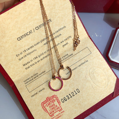 [Radiant Gem]¯JUSTE NECKLACE GOLD RED DIAMONDS