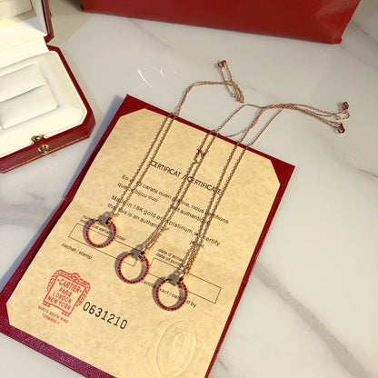 [Radiant Gem]¯JUSTE NECKLACE GOLD RED DIAMONDS