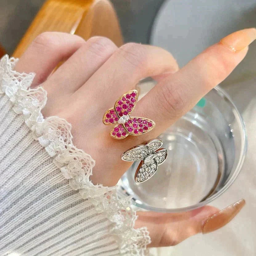 [Radiant Gem]¯TWIN BUTTERFLY DIAMOND RING