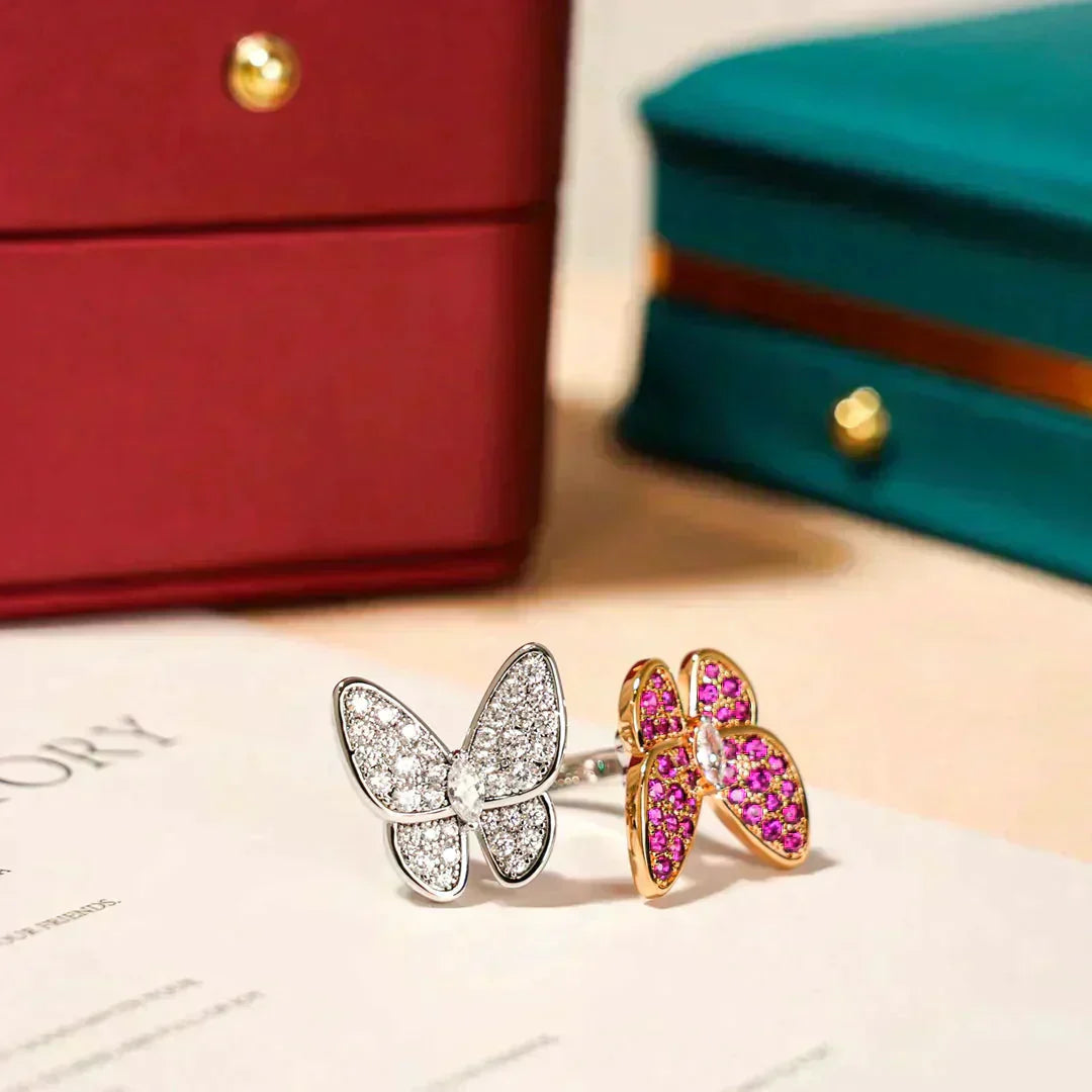 [Radiant Gem]¯TWIN BUTTERFLY DIAMOND RING