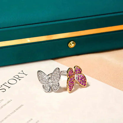 [Radiant Gem]¯TWIN BUTTERFLY DIAMOND RING