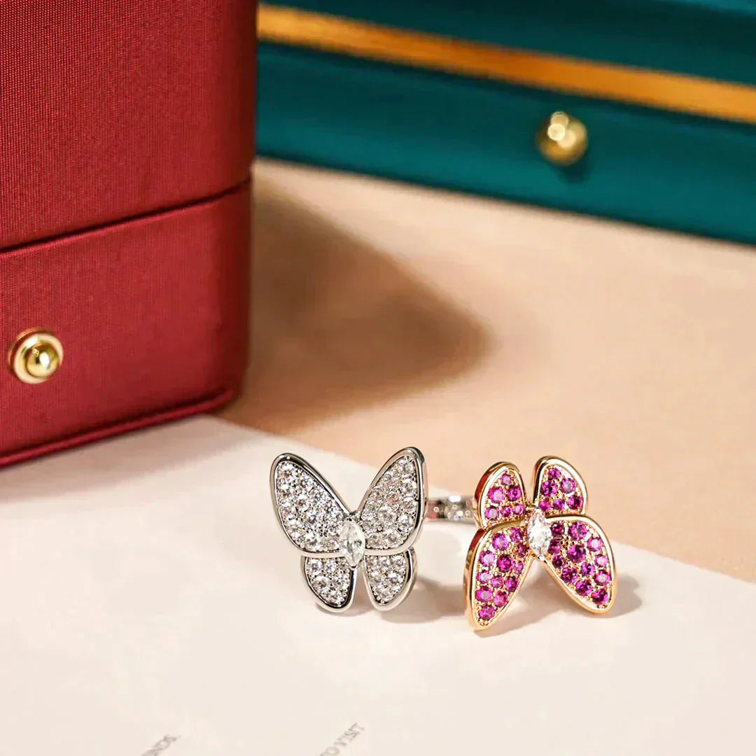 [Radiant Gem]¯TWIN BUTTERFLY DIAMOND RING