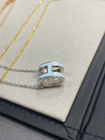 [Radiant Gem]¯POP H LIGHT BLUE NECKLACE