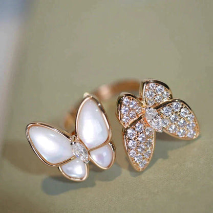 [Radiant Gem]¯TWIN BUTTERFLY DIAMOND MOP RING