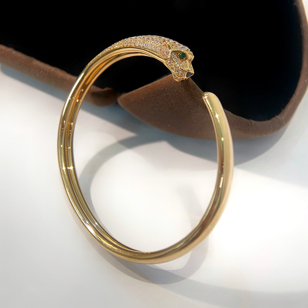 [Radiant Gem]¯PANTHERE GOLD DIAMOND OPEN BRACELET