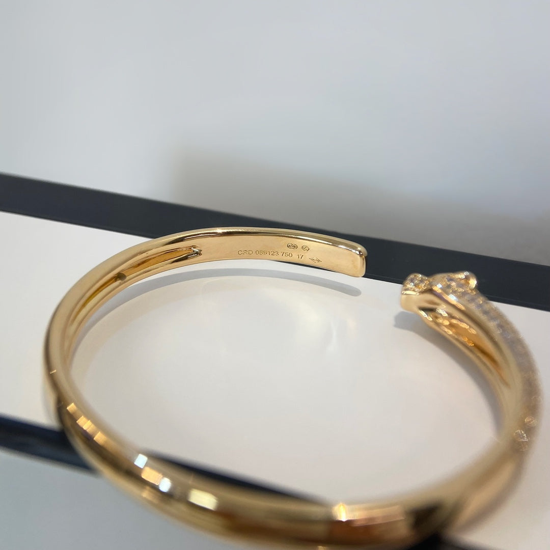 [Radiant Gem]¯PANTHERE GOLD DIAMOND OPEN BRACELET