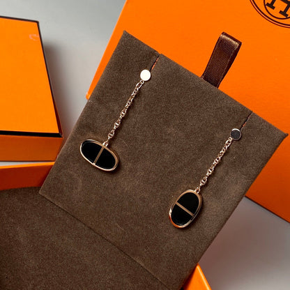 [Radiant Gem]¯CHAINE VERSO BLACK CERAMIC EARRINGS