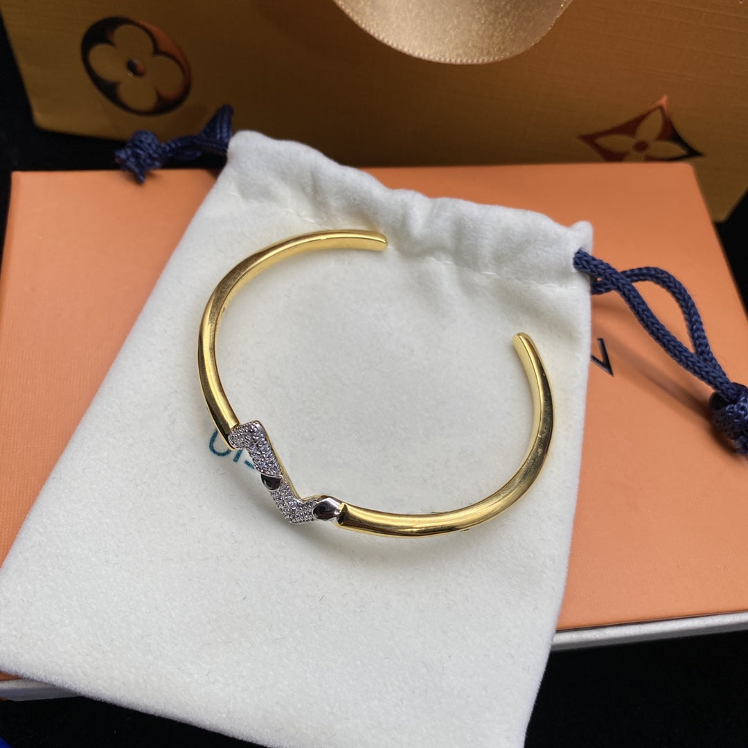 [Radiant Gem]¯VOLTE UPSITE DOWN DIAMOND GOLD OPEN BRACELET