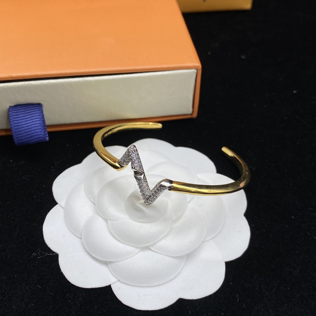 [Radiant Gem]¯VOLTE UPSITE DOWN DIAMOND GOLD OPEN BRACELET