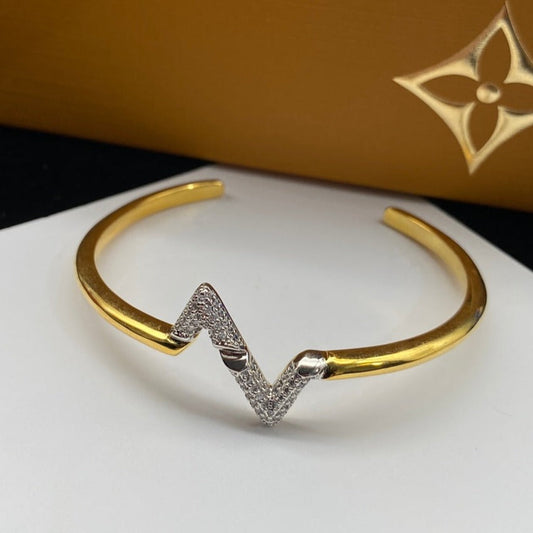 [Radiant Gem]¯VOLTE UPSITE DOWN DIAMOND GOLD OPEN BRACELET