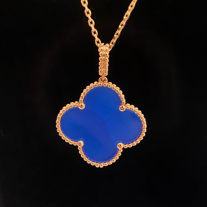 [Radiant Gem]¯CLOVER 25MM NECKLACE TURQUOISE ROSE GOLD