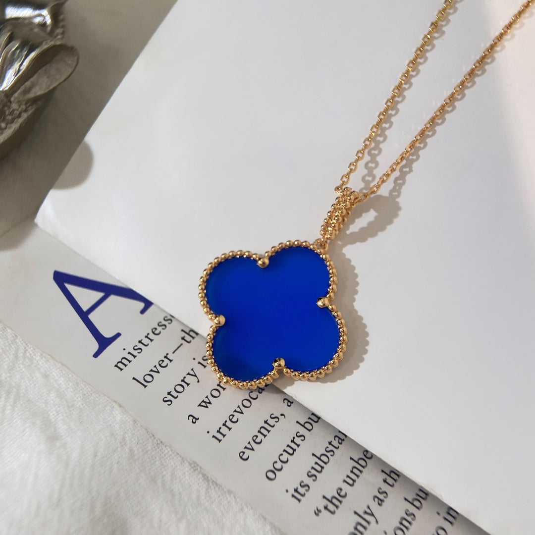 [Radiant Gem]¯CLOVER 25MM NECKLACE TURQUOISE ROSE GOLD