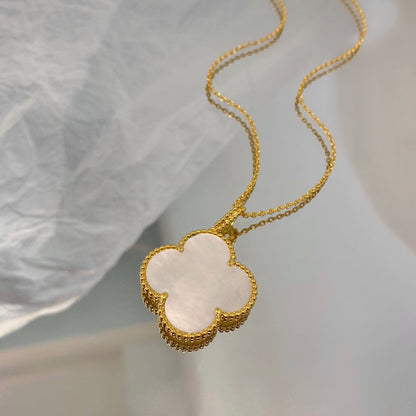 [Radiant Gem]¯CLOVER 25MM MOP LARGE PENDANT NECKLACE