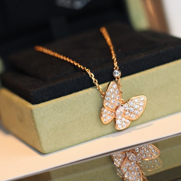 [Radiant Gem]¯BUTTERFLY DIAMOND NECKLACE