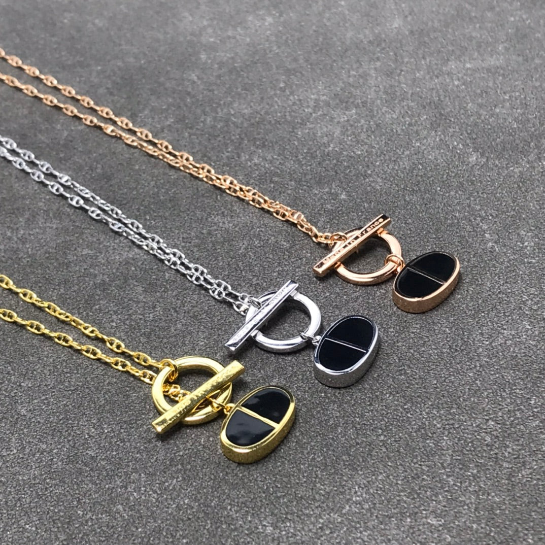 [Radiant Gem]¯CHAINE VERSO BLACK CERAMIC  NECKLACE