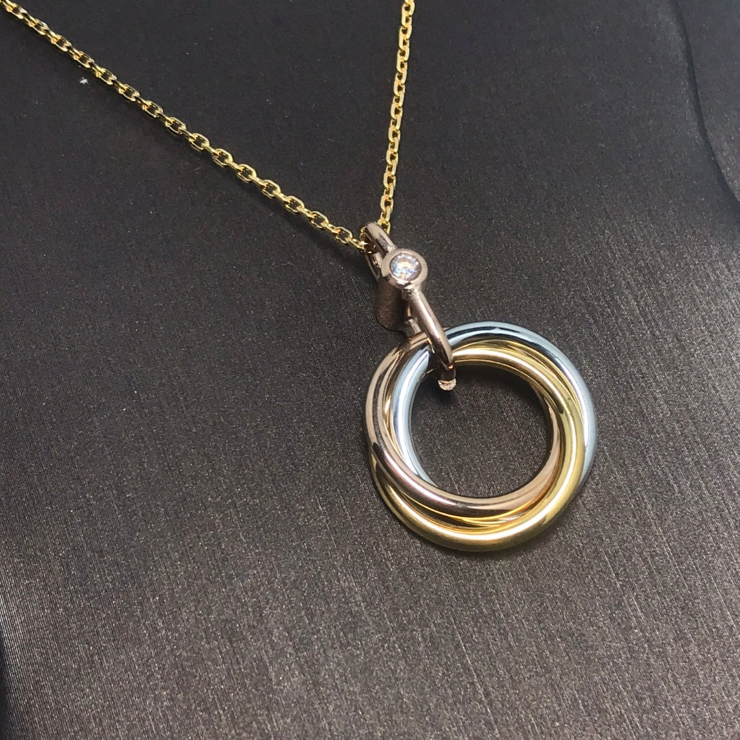 [Radiant Gem]¯TRINITY SILVER GOLD PINK GOLD NECKLACE