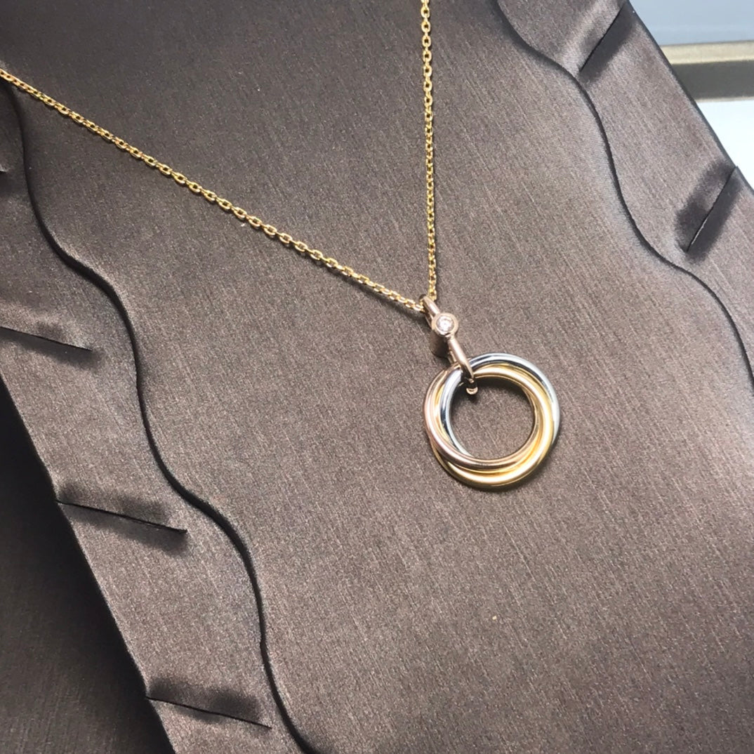 [Radiant Gem]¯TRINITY SILVER GOLD PINK GOLD NECKLACE