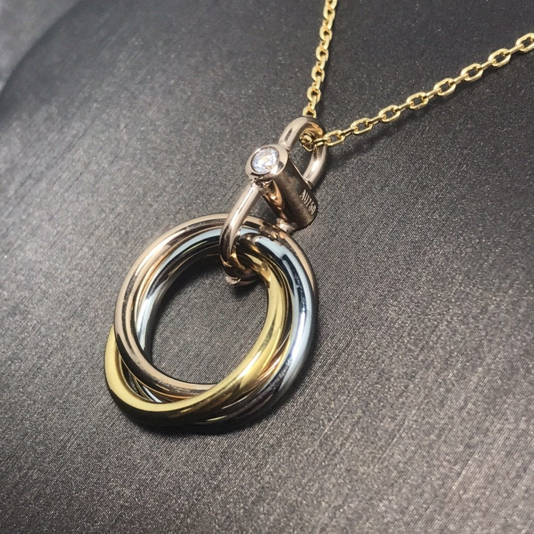 [Radiant Gem]¯TRINITY SILVER GOLD PINK GOLD NECKLACE