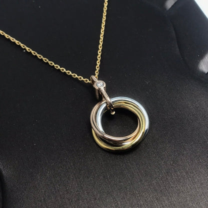 [Radiant Gem]¯TRINITY SILVER GOLD PINK GOLD NECKLACE